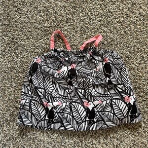 Gymboree Baby Girl’s 6-12M White & Black Dress Pink Straps Toucan Bow Tropical